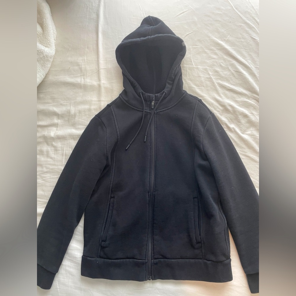 on shift full zip black hoodie